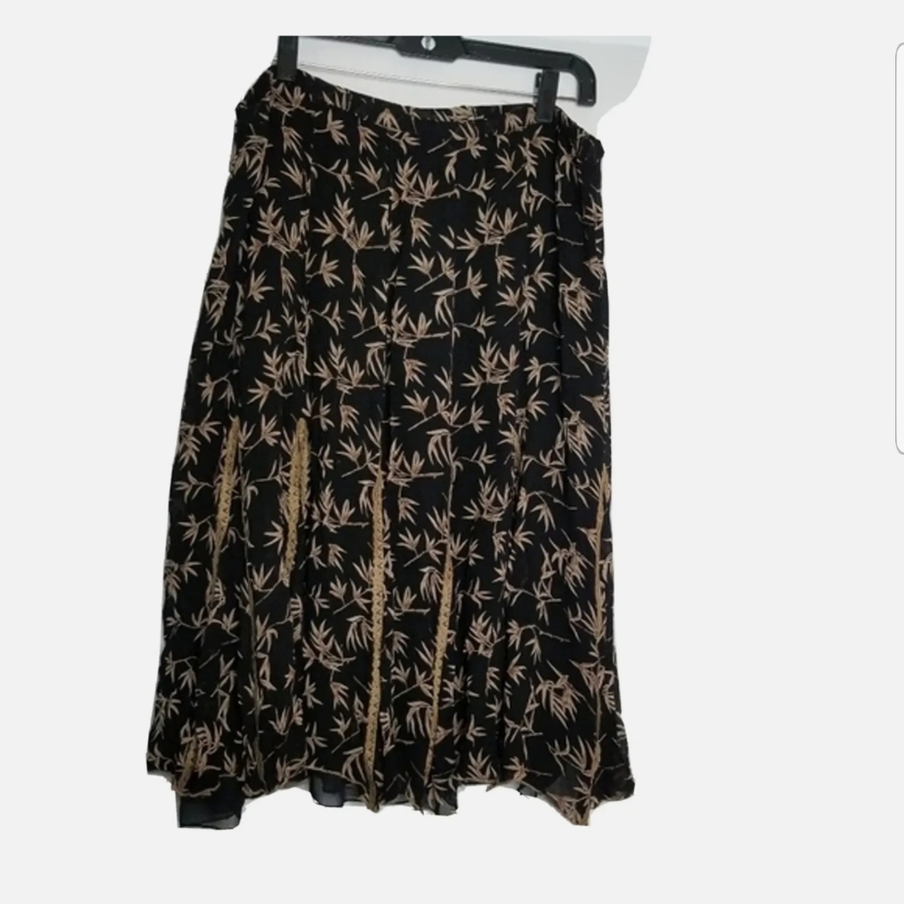 INDIRA Women's 100% Rayon Floral Print Skirt Size Medium